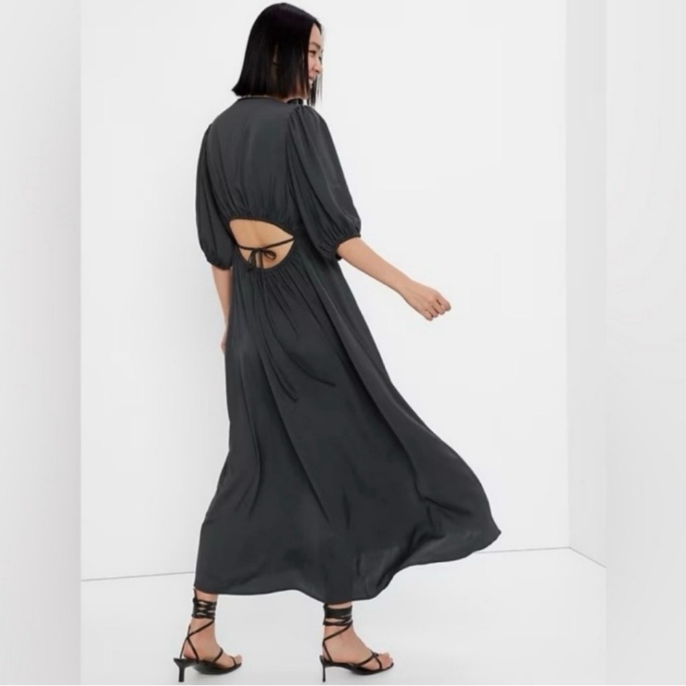 GAP Charcoal Midi Dress with Back Cutout